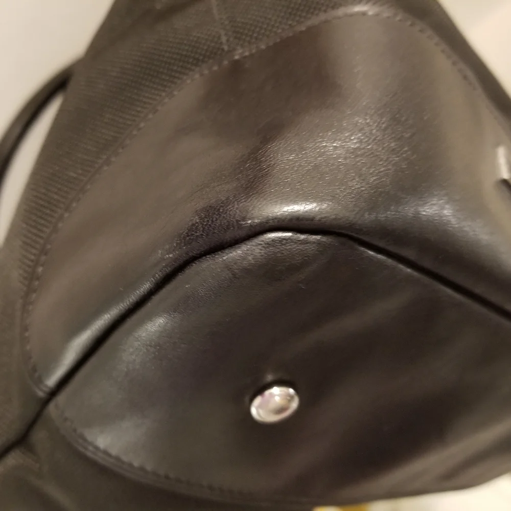 Tumi Black Nylon Tote Bag with Leather Trim